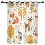 Punane Rebane Loom Aknakardinad Kardinad Elutuppa Dekoratiivsed Esemed Elutuba 135W x 60H(cm) yellow