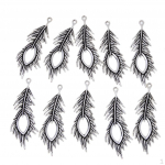 10x color feather Charm Pendant Lot Connector Jewelry craft