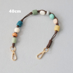 Uus moodne naistekoti aksessuaar Eemaldatav vintage helmestega kett Merevaigukollane akr&uuml;&uuml;lkotti k&ouml;isrihm naiste k&auml;ekoti &otilde;la k&auml;epideme kett 40CM merevaigukollane