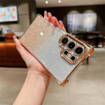 Moodne bling-kattega TPU-&uuml;mbris Samsung Galaxy S24 S22 Ultra S23 FE A55 A35 A25 A15 A54 A34 jaoks, s&auml;delev telefoni&uuml;mbris iPhone 15 Pro Max 14 Plus jaoks iPhone 12 kuld