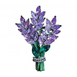 Crystal Lavendel Flower Pross Rhinestone Elegantne t&uuml;drukute &uuml;likonna rev&auml;&auml;r Lavender