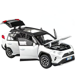 1/32 mudelauto Toyota RAV4 m&auml;nguauto sulamist survevalatud kogumismudel valguse ja heliga m&auml;ngus&otilde;idukiga poistele, lastele, v&auml;ikelastele m&otilde;eldud kinkeauto 1/32-Size:15*7.3*5.8cm valge