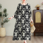 Elegantsed &uuml;lisuured kleidid naistele pluss-suuruses vabaaja suvised pikad kleidid lahtised vintage-riided 4XL