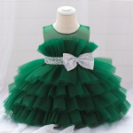 Beebi suvekleit 1-aastane punnis roosa lastele vibu Ristimine Printsess Brithday Vestidos V&auml;ikelaste Ristimine Beebit&uuml;drukute riided 3 roheline