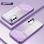 Gradient-Glitter Plating l&auml;bipaistev telefoni&uuml;mbris Coque Huawei Honor Magic 6 Magic6 Magic5 Magic3 5 4 3 Pro silikoonist pehme kate jaoks Honor Magic6 sinine