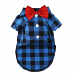 Lemmikloomariided Koerad Ruuduline Triibuline S&auml;rgi&uuml;likond Pulmakleit Kutsika Mantel Teddy Bear Pomeranian Vest V&auml;ike-Keskmise suurusega Koer Kass Lemmiklooma Kost&uuml;&uuml;m XS sinine