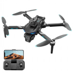 Puldiga droon, 2,4G WIFI FPV minidroon kahe kaameraga 6K kokkupandav peata kopter 4K Dual Camera 2 Battery must