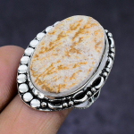 Psilomelane Dendritic Gemstone 925 Sterling Silver gift Jewelry Ring Size 9 t7O93