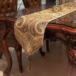 Euroopa Luksuslik Jacquard Lauajooks S&ouml;&ouml;gituba Diivanilaud TV-alus Kaunistus Tikitud lauajooksja Kaasaegne kodukaunistus 33x180cm 1pc