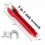 8 &uuml;hes reguleeritav kraanikausi mutriv&otilde;ti torulukksepp kraanikausi sifoon kraani mutter kraan mutriv&otilde;ti t&ouml;&ouml;riist vannitoa mutriv&otilde;ti, torustiku paigaldust&ouml;&ouml;riist, majapidamises kasutamiseks 5 in 1 sink wrench-1pcs