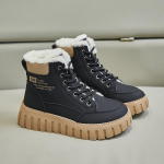 Naiste talvised fliisvoodriga lumesaapad libisemiskindlad paksu tallaga k&otilde;rge &uuml;laosaga n&ouml;&ouml;riga poolsaapad Kunstnahast sooja karusnahaga voodriga vabaaja l&uuml;hikesed saapad naistele 36 khaki