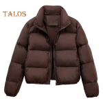 Talvine naiste mantlialus krae kaela kaitse t&otilde;mblukuga, pikad varrukad, tuulekindel, soojust hoidev polsterdatud sulemantel Meeste &otilde;huke v&auml;lisjope S kohv