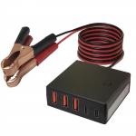 Mitme pordiga laadimisadapter autoaku jaoks 12V 24V kuni 5V Type-C USB konverter laadimisadapter kokku 5 pordiga