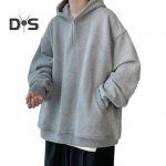 S&uuml;giskevadine meeste kapuuts, poolt&otilde;mblukuga kapuutsiga taskud, pikad varrukad, lahtised elastne mansett Pure Color Pullover paks soe igap&auml;evaseks kandmiseks M tumehall v&auml;rv