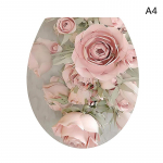 WC-aluse katte kleebis WC-taburethi kleebis Kodukaunistus Vannitoa sisustus 3D-prinditud lillevaate kleebised