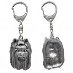 Yorkshire Terrier, Yorkie III - Silver-plated key ring with dog, handbag decoration, backpack pendant by Art-Dog brand