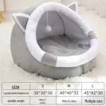 M&otilde;nus talvine kassi voodi: Poolsuletud disain igaks aastaajaks Size M, Cat ears