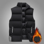 Meeste vest, s&uuml;gis- ja talvine paksust puuvillasest riidest, vabaaja p&uuml;stkraega puuvillane jope, vestiga jope XXXXXL must