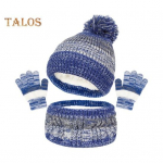 3 tk/komplekt lastele m&uuml;ts kaela l&otilde;ime kindad komplekt paksendatud pl&uuml;&uuml;sist palli sisekujundus kootud libisemisvastane soojust hoidev tuulekindel hoida soojas t&uuml;drukud poisid &otilde;uesall must