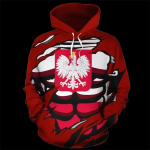 Poola lipu m&auml;rgiga kapuutsid Meeste graafilise 3D-prindiga Poola vaimtoteemimustriga Uus pusad ja dressipluusid Hip-hop Pullover Topid L