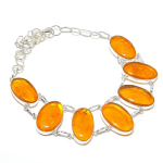 Natural Baltic Amber Gemstone 925 Sterling Silver Jewelry Necklace 18 r5u33