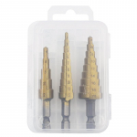 Titaaniga kaetud kuuskantvarrega astmeliste puuride komplekt, 3-12/4-12/4-20, karbis, pagoodi otsik, augusuurenduskomplekt.