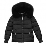 Talvine sulemantel Polsterdatud kapuutsiga taskud T&otilde;mblukuga Parka Tuulekindel soojust hoidev Slim Fit Plus Suurus Igap&auml;evane k&uuml;lma ilmaga &uuml;ler&otilde;ivad Puuvillane jope L must