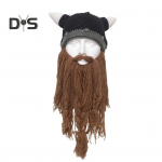 P&uuml;hade Cosplay-m&uuml;ts v&otilde;ltsvuntsid, kootud sarvega kaunistus Lavakost&uuml;&uuml;m, soe talv nokam&uuml;ts K&uuml;lma ilmaga Halloweeni peakatted helehall v&auml;rv