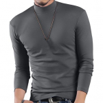 Kevad-s&uuml;gis meeste sporditopp Slim Fit, poolk&otilde;rge krae, veniv pikkade varrukatega, &uuml;hev&auml;rviline pullover Fitness-spordi &uuml;laosa talve alumised riided L punane