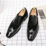 Moodne Klassikaline K&otilde;rge Kvaliteediga Terava Otsaga FASHION Oxford Kingad Paelkinnitusega Meeste Kingad Terava Otsaga Stiil Luksuslik Mokassiin Vabaaja Luksuslikud Nahast Kingad 40 must