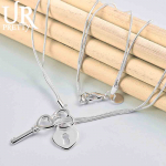 925 Sterlingh&otilde;be Madu Kett S&uuml;damekujuline V&otilde;tme Kaelakee Mood Pulmaehted 45CM