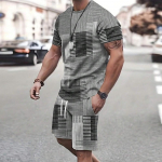 Uus moodne meeste spordir&otilde;ivad l&uuml;hikeste varrukatega l&uuml;hikesed p&uuml;ksid &uuml;likond vabaaja T-s&auml;rk L&uuml;hikesed p&uuml;ksid komplektid Retro Cool hingav suvine kaheosaline komplekt S