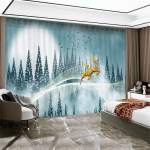 Uus hiina stiilis luksuslik kuldne p&otilde;der Lucky Fortune kardin Magamistoa elutuba K&ouml;&ouml;k rulood kardin 2 paneeli k&otilde;rge varjutus Uus W55 X H120cm X 2&HOOK