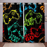 M&auml;nguri kardinad Videom&auml;ng M&auml;ngupuldiga Muster Aknakardinad Lastele Poistele T&uuml;drukutele Magamistoa Kardinad 2 Paneeli Kardinad W50H130(CM)x2&Hook