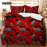 Dinosaurus Tekikoti Komplekt Dinosaurus T-Rex Juura Dino Fossiil Dinosaurus Voodipesu Kahekohaline Queen King Suurus Pehme Pol&uuml;ester Tekikate AU Single(140x210cm)