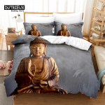 Buddha Kuju Voodipesu Komplekt, 3tk Tekikate Komplekt, Pehme Mugav Hingav Tekikate, Magamistoa K&uuml;lalistetoa Dekooriks EU single(135x200cm)