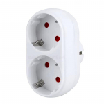 Euroopa/Saksa toitepistiku muundamise pistik: 1-3 pistikupesa adapter 2-position jack valge