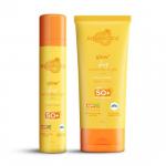 Aqualogica Glow+ Dewy p&auml;ikesekaitsekreem k&otilde;ikidele nahat&uuml;&uuml;pidele koos papaia ja C-vitamiiniga, SPF 50 ja Pa++++ - 50G + 80G, 1 pakend