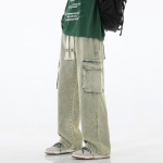 S&uuml;gisesed Meeste Cargo Jeans L&otilde;dvad Ameerika High Street Y2K Taskuga T&ouml;&ouml;riistap&uuml;ksid Moodne Streetwear Vintage Laiad P&uuml;ksid XXXL kollane