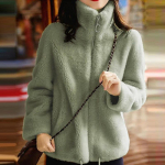 Naiste trendikas talvine fliisvoodriga paksendatud jope, kahepoolne fliisist soe kilpkonnakaelusega dressipluus, lukuga kardigan, pluss-suuruses topp 7XL