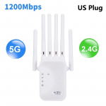 1200Mbps WiFi kordaja Kaheribaline juhtmevaba v&otilde;imendi 2,4G 5GHz v&otilde;rgu pikamaa signaaliv&otilde;imendi kodukontori WiFi-reiiteri jaoks EU Plug-1200mbps