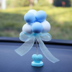 Loominguline vedruga armas &otilde;hupalliga auto ornament armatuurlaua kaunistamiseks macaron spring sinine/valge