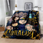3D C-Coraline multikas tr&uuml;kiga tekk flanell soojad tekid pehme ja mugav tekk voodivooder s&uuml;nnip&auml;evakingitus kodutekstiil 80x100cm