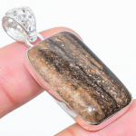 Honey Dendritic Handmade 925 Sterling Silver Jewelry Pendant 1.81 g0s91