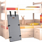 Lastevoodi alumise voodi redeli kaitseplaat Kukkumisvastane ronimisvastane plaat, et takistada lastel ronima Lukud Narivoodi redeli lukud 37*79CM must