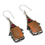 Mookaite, Garnet Handmade 925 Sterling Silver Gift Earring 2.56 w7i76