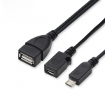 Mikro-USB OTG-kaabel tahvelarvuti/telefoni ja v&auml;lise kaardilugeja toiteallikaga