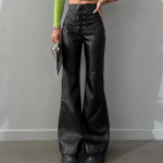 Mood Seksikas Bandage Nahast Flare P&uuml;ksid Naiste K&otilde;rge V&ouml;&ouml;kohaga Puusa Pakett T&otilde;mblukuga P&uuml;ksid Naiste S&uuml;gisp&uuml;ksid L must