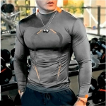 Suure suurusega Euroopa ja Ameerika stiilis meeste suvine hingav Quick Dry Fitness Sporditreenings&auml;rk Moodne pikkade varrukatega top 5XL