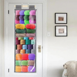 over The Door Organizer Hanging Storage Rack Clear Window Reusable Large Capacity Pockets for
